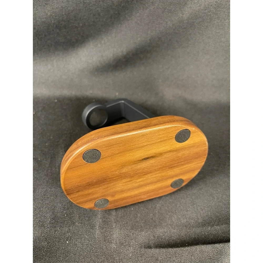 Wooden Smartwatch Charging Stand with Valet Tray Minimalist Desk Organizer Brown
